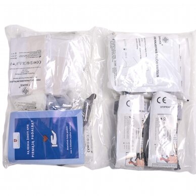 Atnaujintos sudėties pirmos pagalbos vaistinėlė, rinkinys PVC dėkle (Atitinka SAM Nr. V-2876). 2