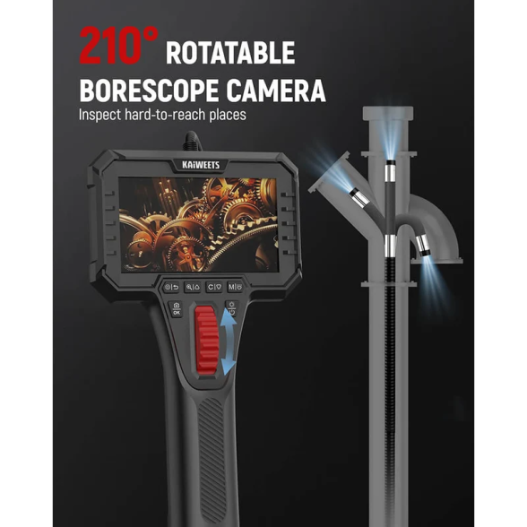 KAIWEETS KBA02 endoskopas su valdoma 210° kameros galvute, 6,5 mm, 1,6 m 7