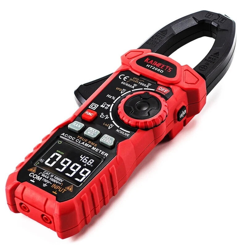 KAIWEETS HT208D skaitmeninės srovės matavimo replės, AC/DC, 1000 A, True RMS KAIWEETS HT208D skaitmeninės srovės matavimo replės, AC/DC, 1000 A, True RMS