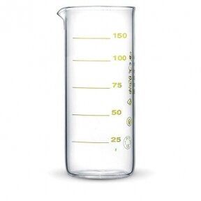 Matavimo stiklinė su pirmine metrologine patikra 150 ml (Ukraina)