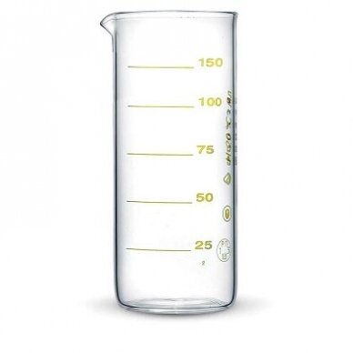 Matavimo stiklinė su pirmine metrologine patikra 150 ml (Ukraina)