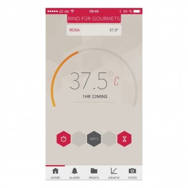 Termometras skirtas matuoti maisto temperatūrą su išmaniuoju telefonu TFA Thermowire 14-1505-01
