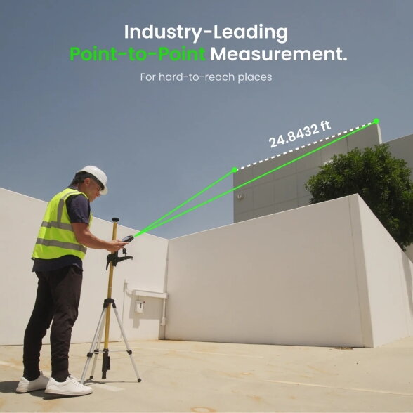 MILESEEY S50C lazerinis atstumo matuoklis su 8× kamera, žaliu lazeriu ir P2P, 200 m 2