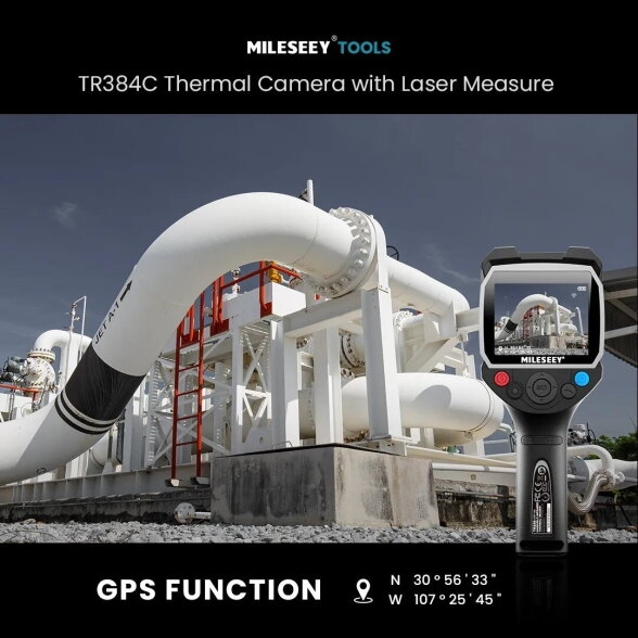 MILESEEY TR384C profesionalus termovizorius su GPS ir lazeriniu atstumo matuokliu, 384 × 288 px, –20…+550 °C 8