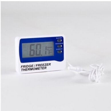 Šaldytuvo - šaldiklio termometras su aliarmu, max/min funkcija, 1 m zondu ETI 810-210 su METROLOGINE PATIKRA