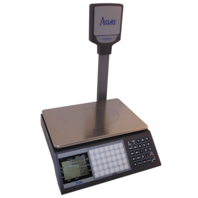 Sertifikuotos belaidės elektroninės svarstyklės su metrologine patikra, ACLAS PS1DP iki  30 kg svorio. Padalos vertė: 10 g. Platformos matmenys: 330x230 mm