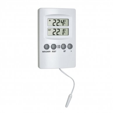 Skaitmeninis vidaus-lauko termometras su aliarmu su METROLOGINE PATIKRA 30.1024