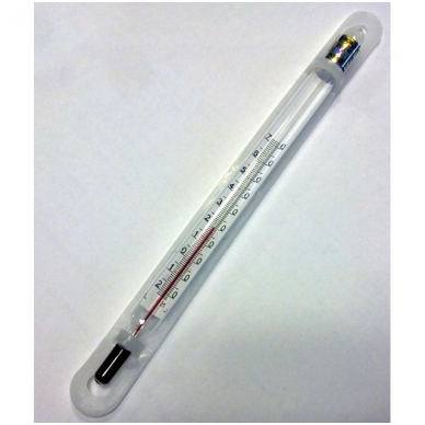 Stiklinis termometras TC-7 su apsauga (nuo -20°C iki +70°C) (Ukraina, PJSC STEKLOPRIBOR)