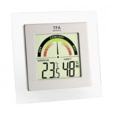 Termometras-higrometras su komforto lygio indikatoriumi su METROLOGINE PATIKRA TFA 30-5023
