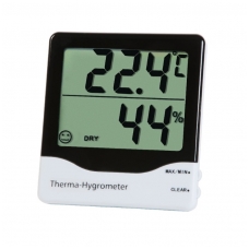 Termometras - higrometras su max/min funkcija, komforto lygio indikatoriumi ir dideliu ekranu ETI 810-145 su METROLOGINE PATIKRA
