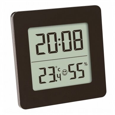 Termometras - higrometras su laikrodžiu, data ir žadintuvu SU METROLOGINE PATIKRA TFA 30-5038-01 2