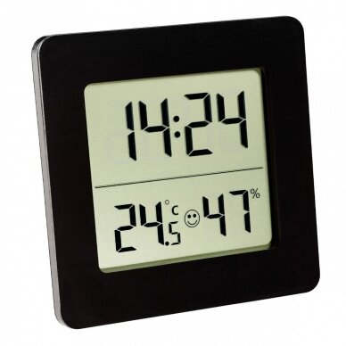 Termometras - higrometras su laikrodžiu, data ir žadintuvu SU METROLOGINE PATIKRA TFA 30-5038-01