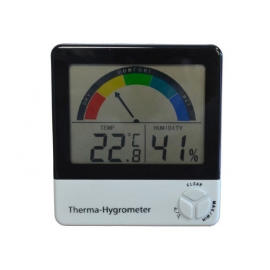 Termometras-higrometras su max/min funkcija ir komforto lygio indikatoriumi ETI 810-130