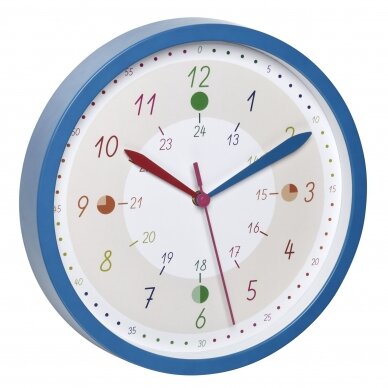 Vaikiškas sieninis laikrodis su mokymosi laikrodžiu TFA TICK & TACK