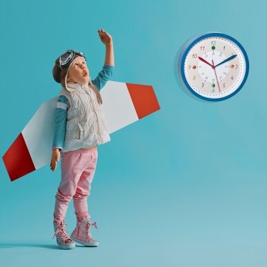 Vaikiškas sieninis laikrodis su mokymosi laikrodžiu TFA TICK & TACK 3