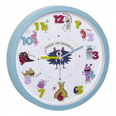 Vaikiškas sieninis laikrodis TFA LITTLE MONSTERS