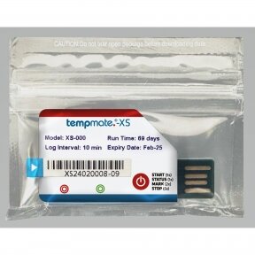 Vienkartinis mini temperatūros registratorius TEMPMATE ®-XS su gamintojo kalibravimo sertifikatu