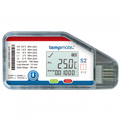 Vienkartinis temperatūros registratorius TEMPMATE S2T USB
